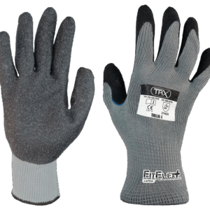 GUANTE TRX FITFLEX+ EN2142X TEJIDO GRIS PALMA LATEX NEGRO C/GAT (M)